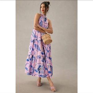 Sarah Gordon Tiered Halter Midi Dress (Anthropologie) NWT